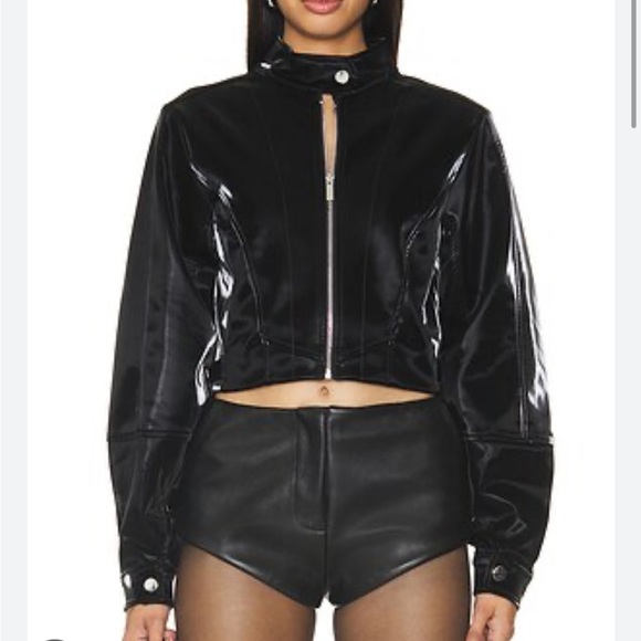 WeWoreWhat Jackets & Blazers - We Wore What‎ Cropped Patent Leather Jacket